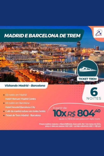Madrid e Barcelona de Trem
