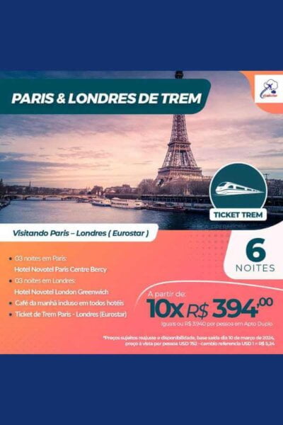 Paris e Londres de Trem