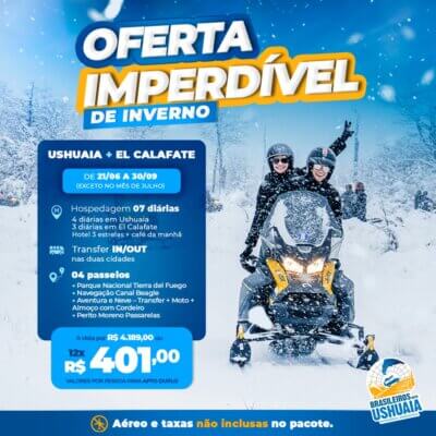 Ushuaia + El Calafate - 7 diárias